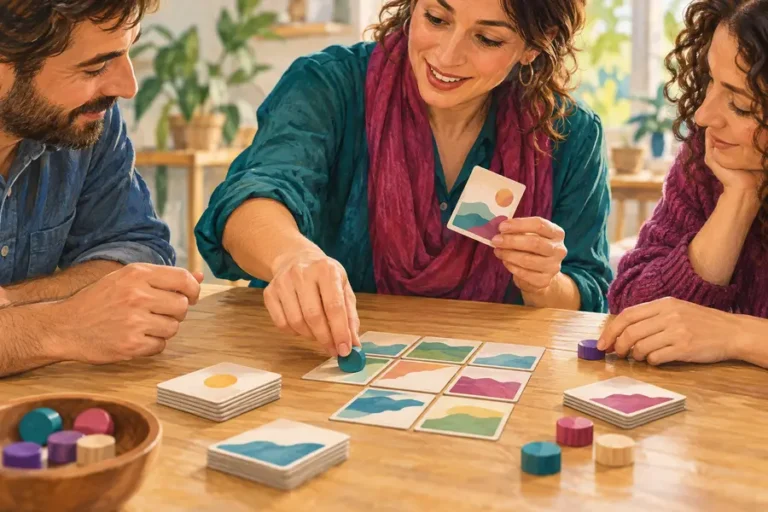המחשה של קבוצה לומדת משחק סביב שולחן